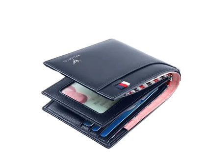 Carteira Masculina Slim em Couro Azul