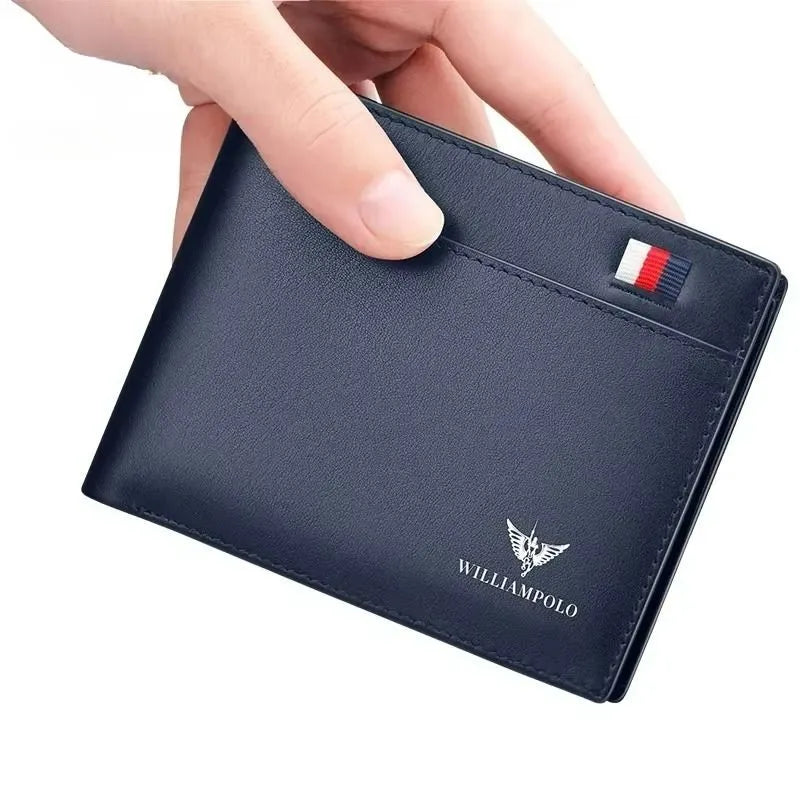 Carteira Masculina Slim em Couro Azul