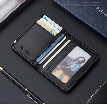 Carteira Porta-cartões em Couro Azul