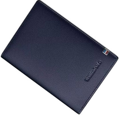 Carteira Porta-cartões em Couro Azul