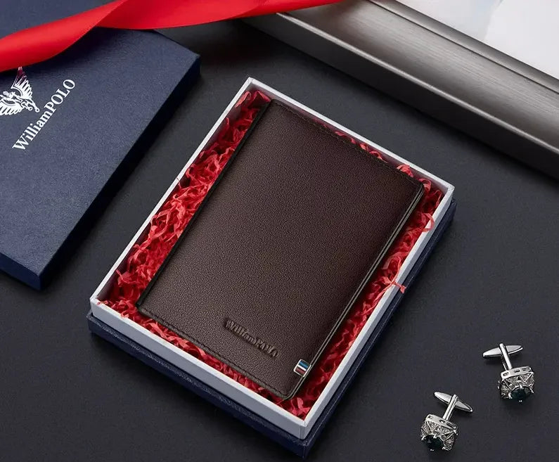 Carteira Porta-cartões  em Couro Marrom