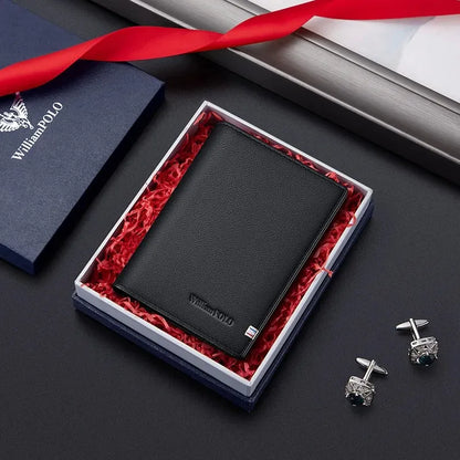 Carteira Porta-cartões em Couro Preto