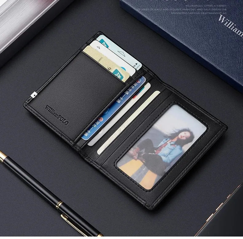 Carteira Porta-cartões em Couro Preto