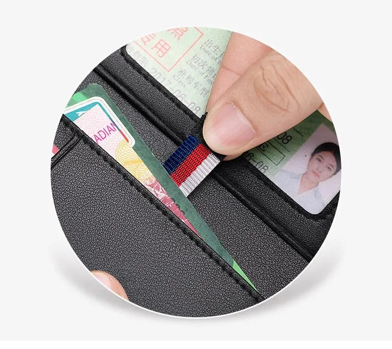 Carteira de Luxo em Couro Preto - Fibra de Carbono